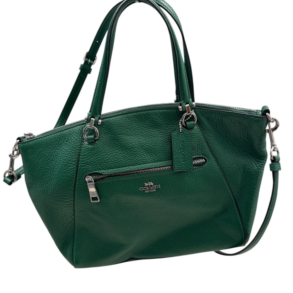 NWT Coach Prairie Satchel handbag shamrock crossbody handbag w/pebbled leather